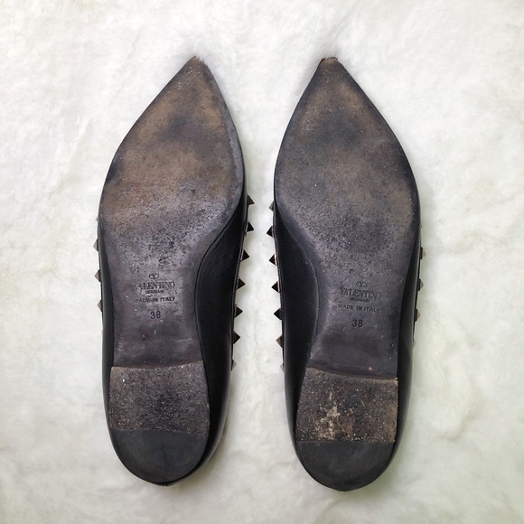 ❤️SOLD❤️Valentino rockstud balle flats so black 38 - Picture 5 of 8